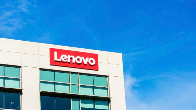 Lenovo campus building facade and exterior in Silicon Valley. Lenovo Group Limited is a computer manufacturing company