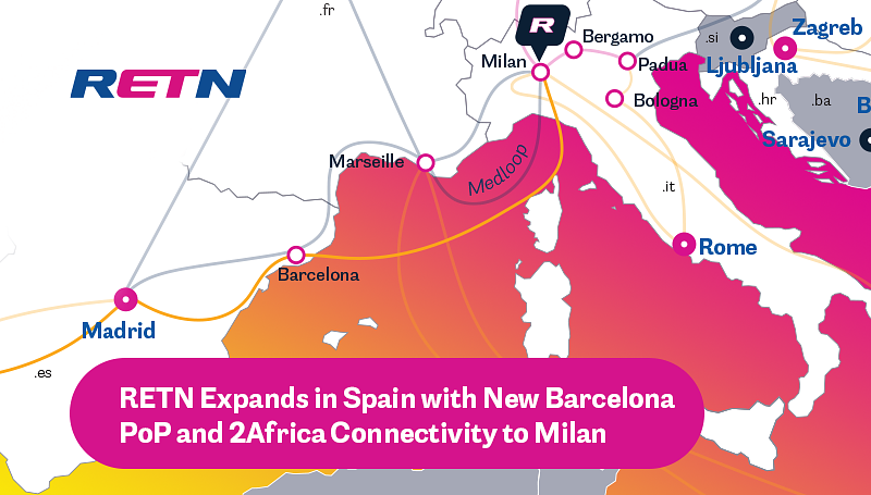 RETN refuerza su presencia en España con un nuevo PoP en Barcelona